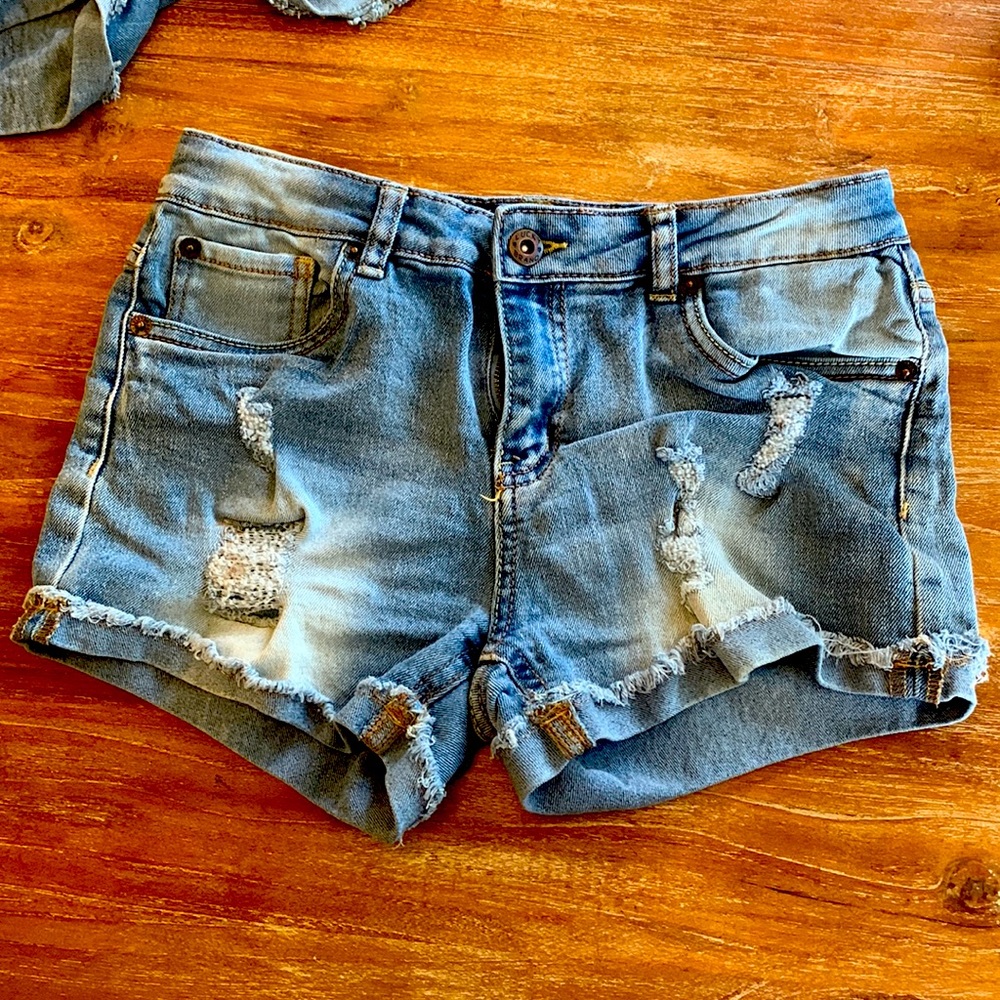 Lucky Brand Girls Riley Distressed Jean Short Size 16